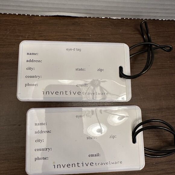 Inventive Travelware 2 Luggage Tags Funny "Drop it" & "Another bag" Hot Pink - Picture 4 of 6